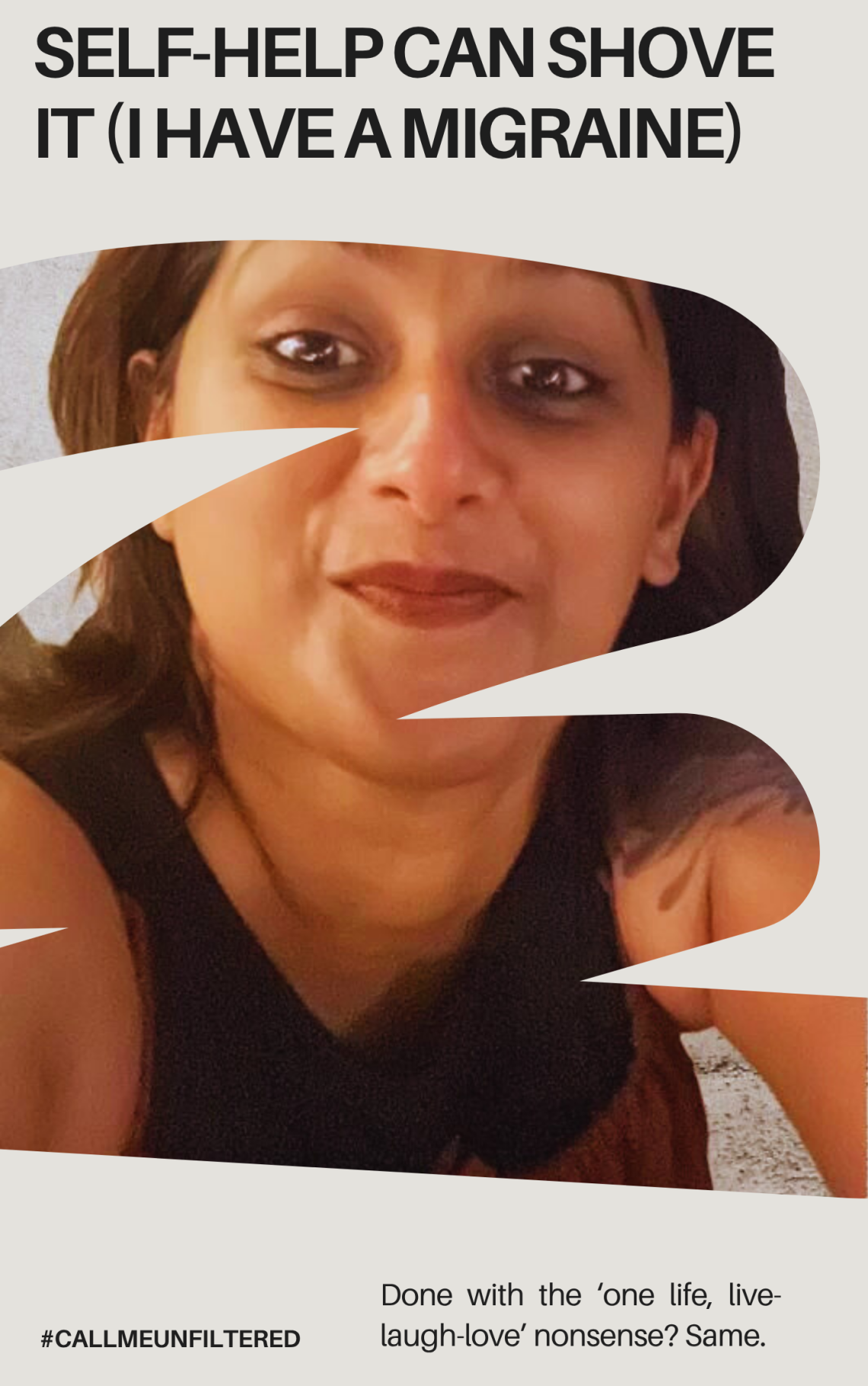 Sarcastic text about weekends and migraine burnout