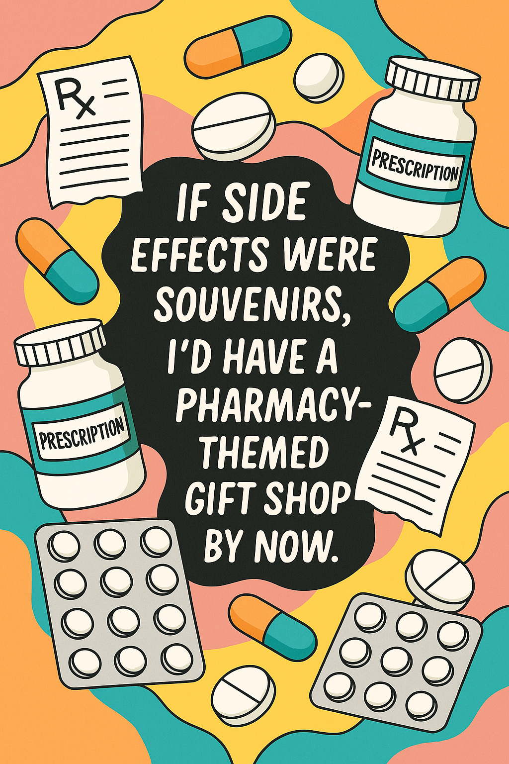 Pharmacy strips spilling out of a dustbin—half-used, wrongly prescribed.